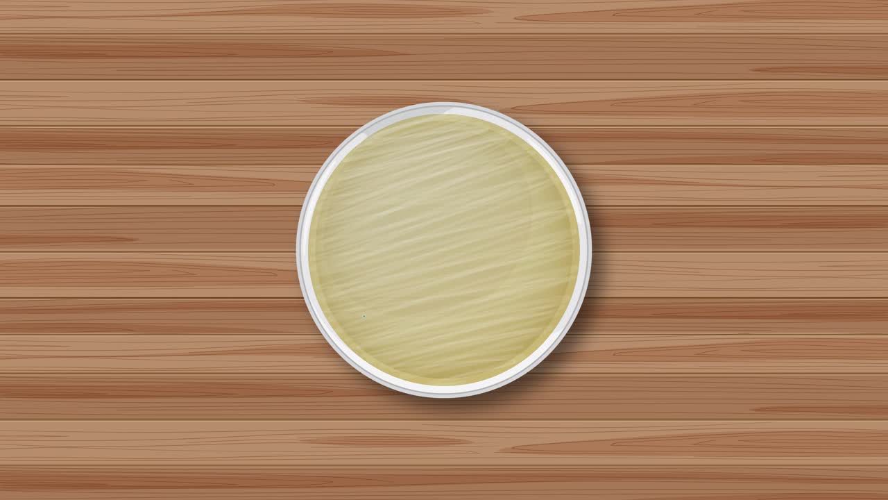 Animation of penicillin growth in a petri dish over time, showing bacterial inhibition zones with a focus on scientific visualization