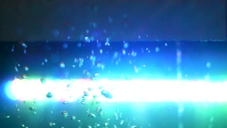 bubbles in water with blue led lighting