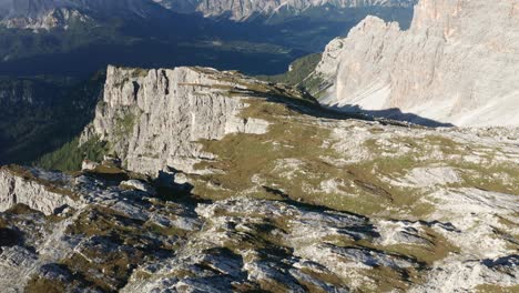 mountain ridge above dramatic mountain landscape in dolomites