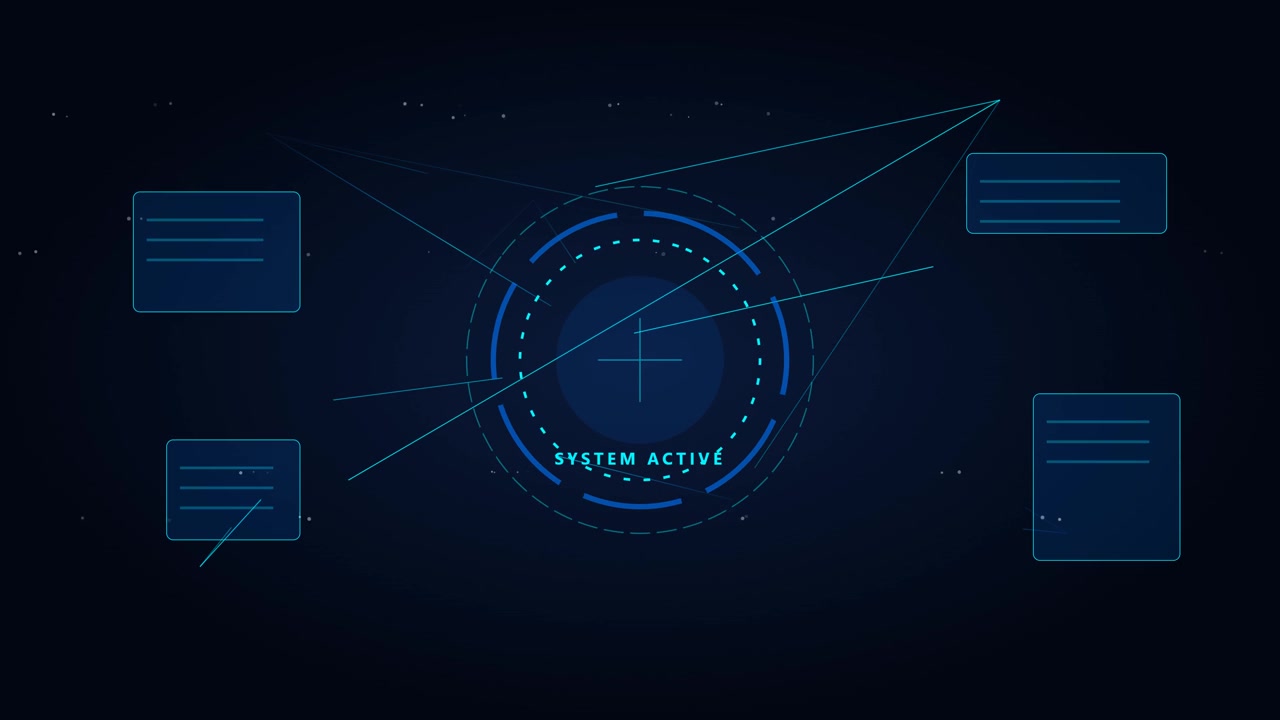 Digital HUD Interface with System Active Text and Data Nodes