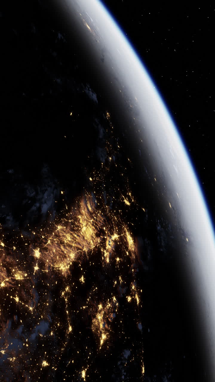 la tierra por la noche desde el espacio