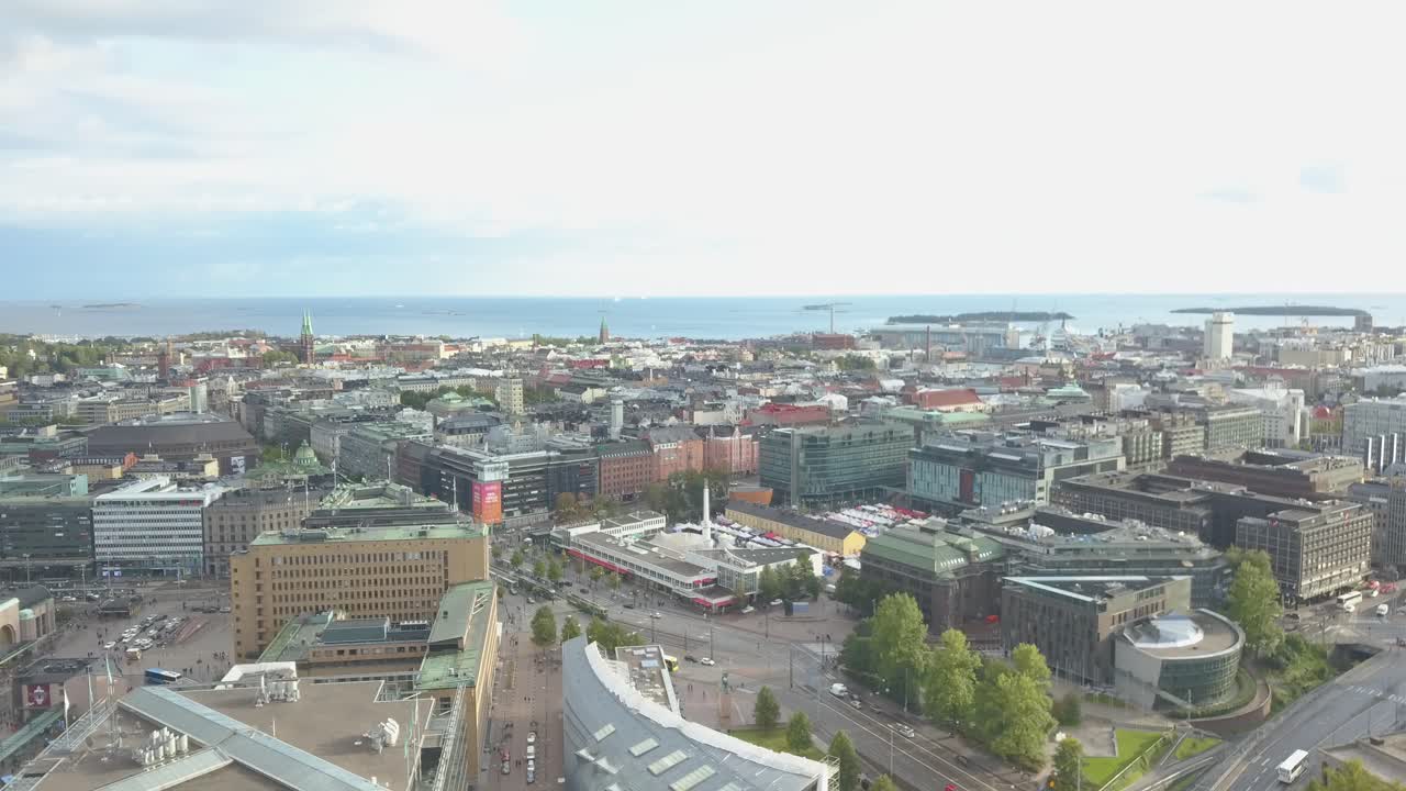 Helsinki the capital of Scandinavian State Finland 4k drone footage