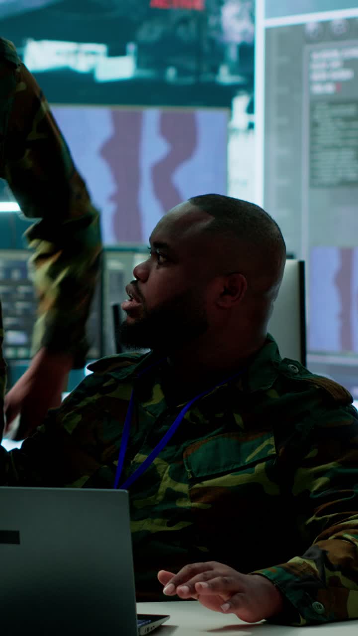 Vertical Video Soldiers team analyze real time data collected by surveillance system
