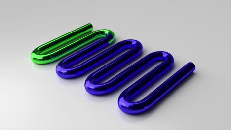 abstract 3d render of green and blue tubes