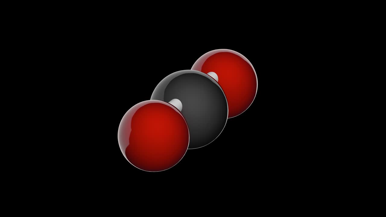 CO2 Carbon dioxide. 3D render. RGB + Alpha (Transparent) channel.