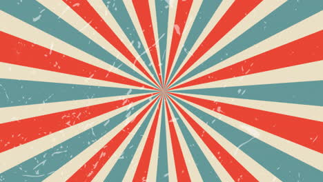 animation of red, blue and cream vintage stripes spinning on seamless loop