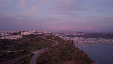 Coastal Town at Sunrise/Sunset from Above