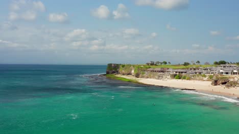 the surfspot dreamland near uluwatu on bali. aerial shot.