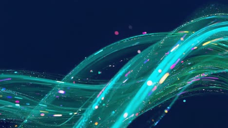 abstract light trails with glowing particles