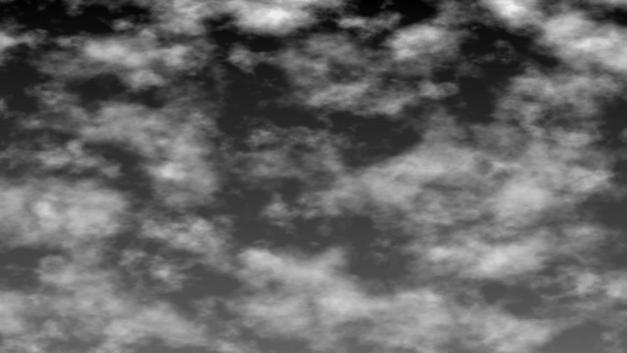 Black and white stylized clouds drift horizontally across the frame in a seamless looping animation.