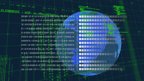 animation of data processing over grind