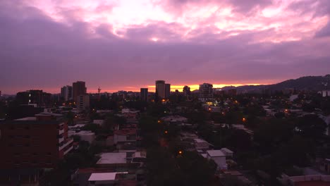 latin american city at sunrise. guatemala city at sunrise