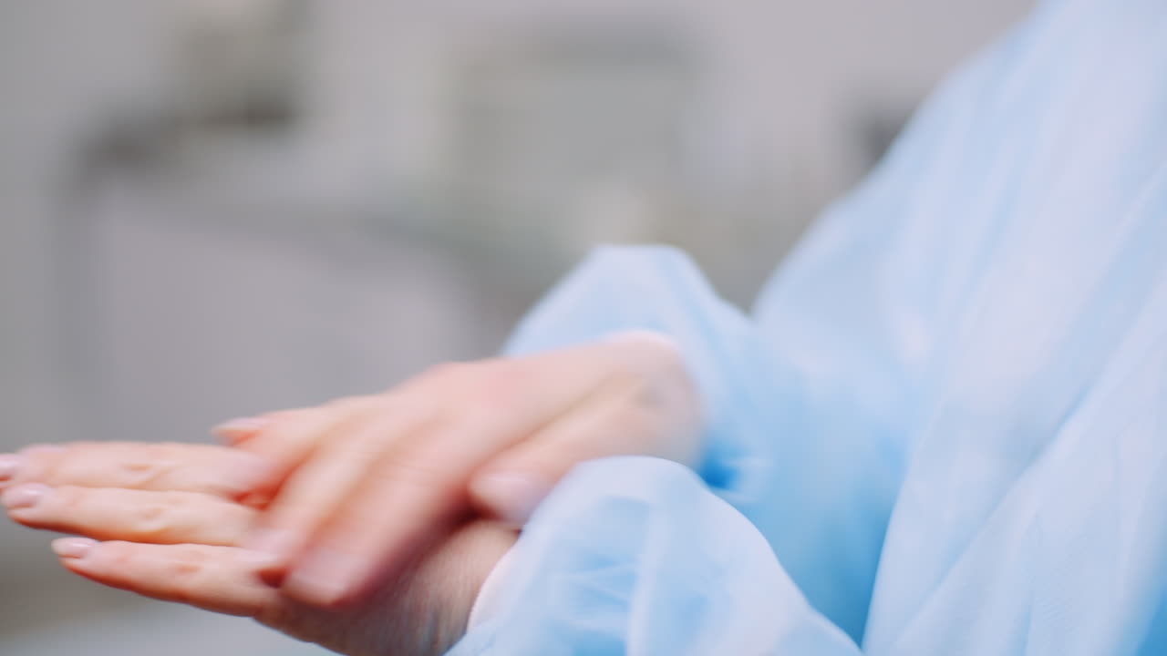 covid 19 coronavirus doctor está desinfectando manos con gel germicida 5