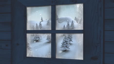 Winter-scenery-seen-through-window