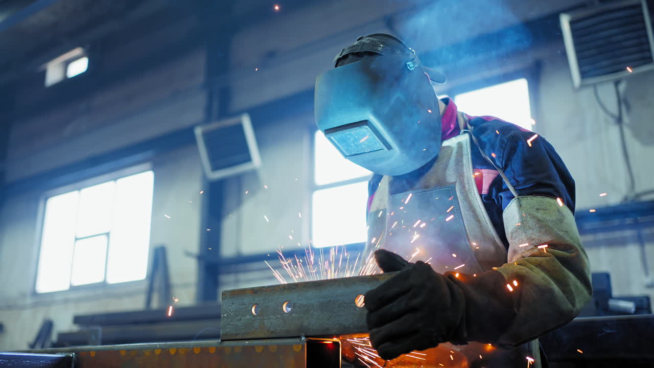 Industrial Welder at Work
