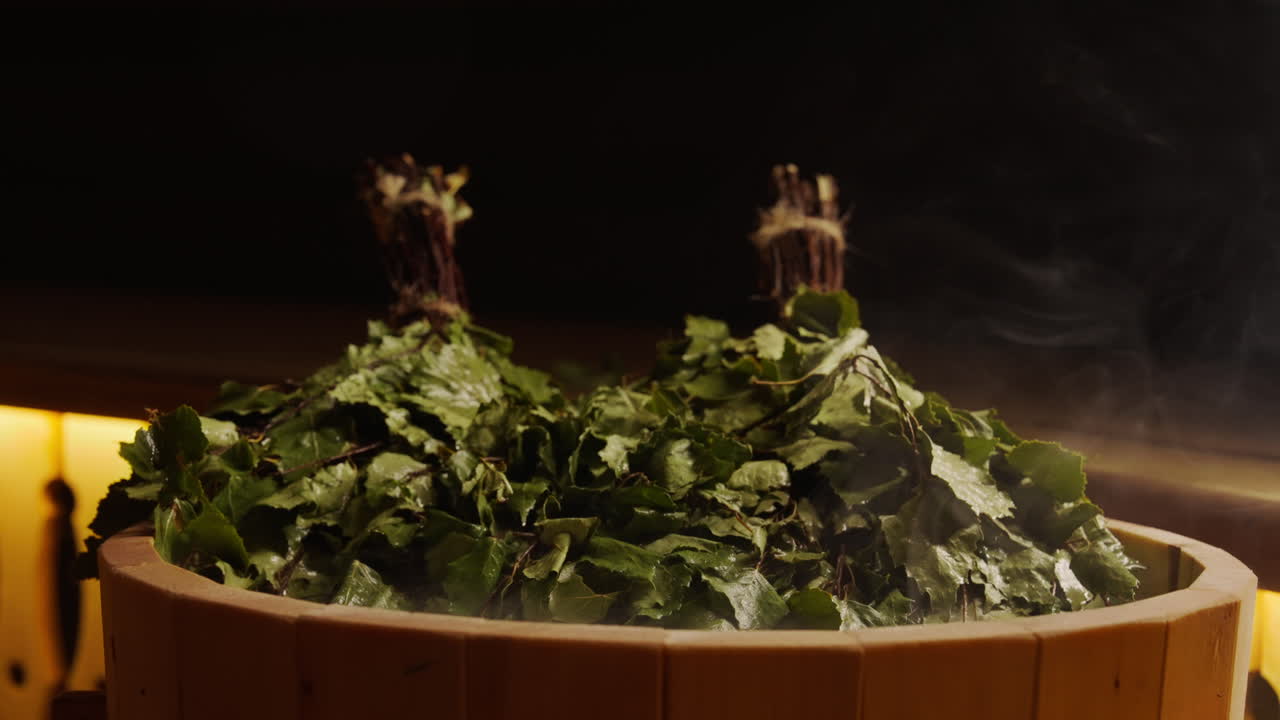 Birch Branches in a Sauna