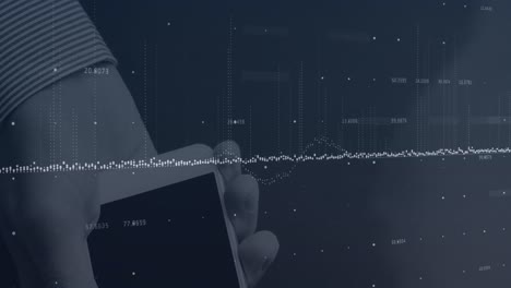 animation of financial data processing over payment terminal