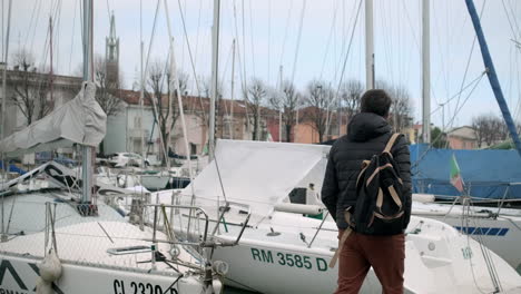 man at a marina