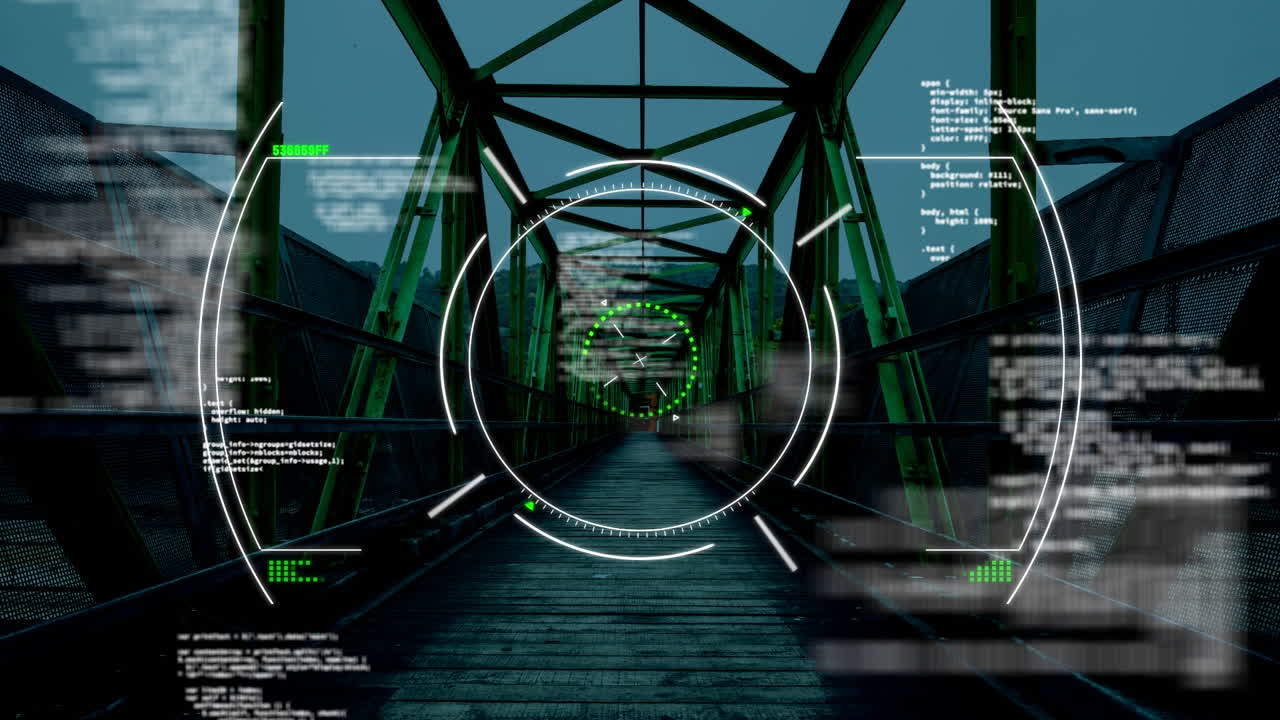 Animation of financial data processing over bridge