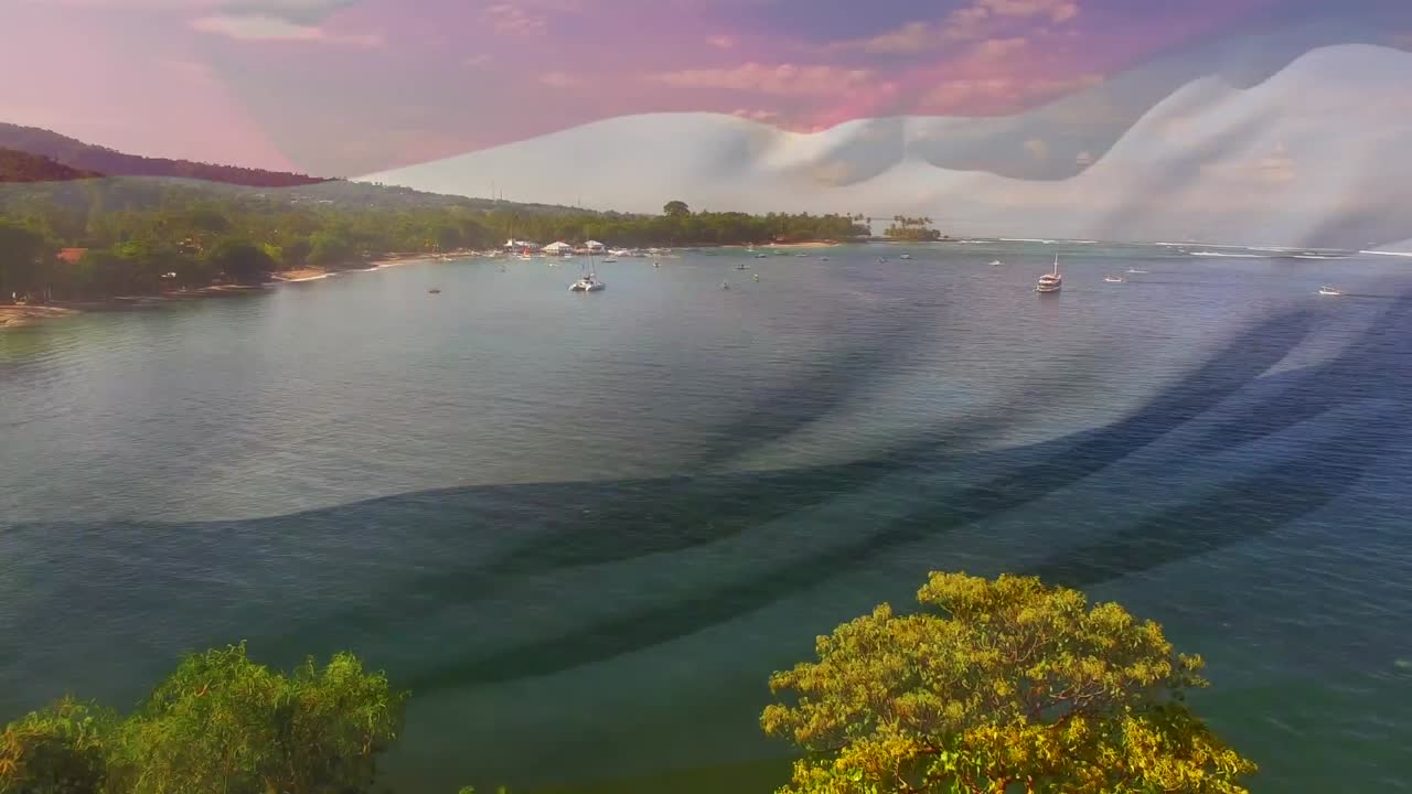 네덜란드의  ⁇ 발이 날아다니는 애니메이션 okay hands on beach landscape