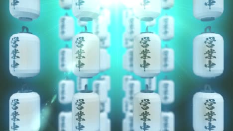 animación de bucle de festival de linterna de luz brillante japonesa