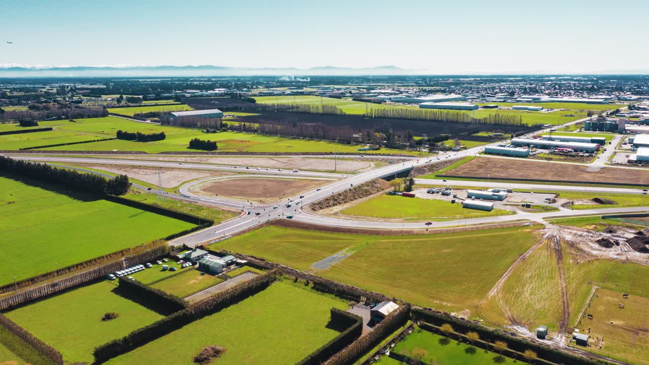 Hyper lapse of small town drone shot