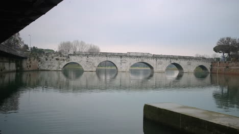 ancient roman bridge over a river