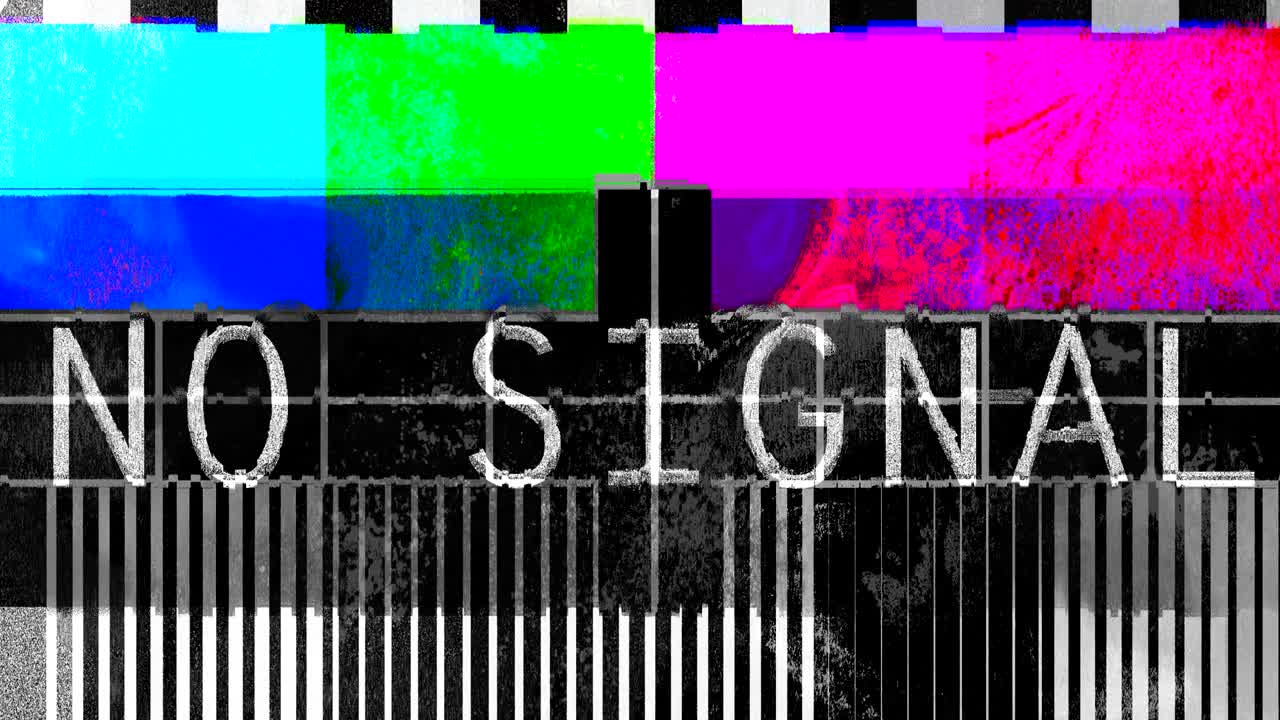 Flicker Glitch transmission, distorted color bars pattern No signal