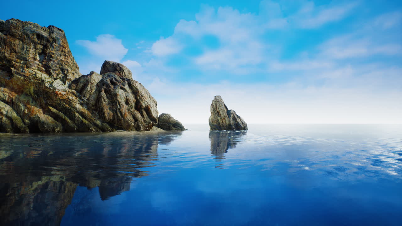 절벽 에 있는 극적 인 해안선 의 공중 전망