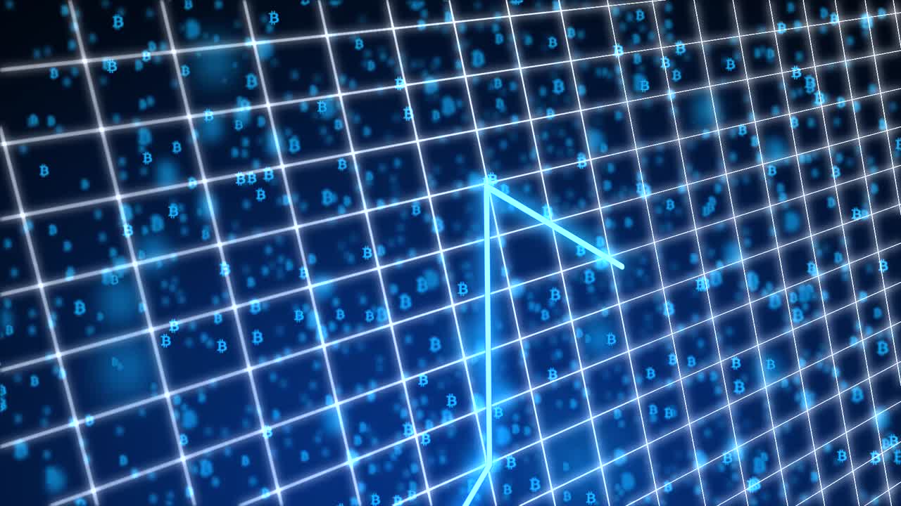 상승 그래프 비트코인 블루 모션 그래픽