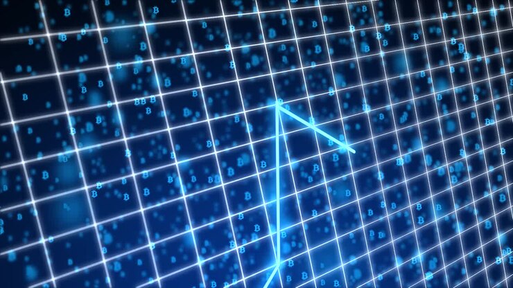 Rising Graph Bitcoin Blue Motion Graphic