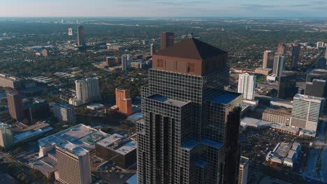 4k aerial of the galleria area in houston, texas