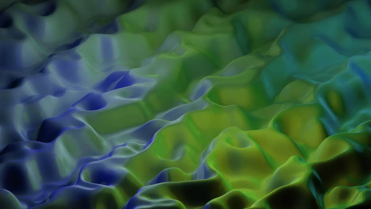 animación de múltiples formas líquidas multicolores en 3d ondulando y fluyendo suavemente