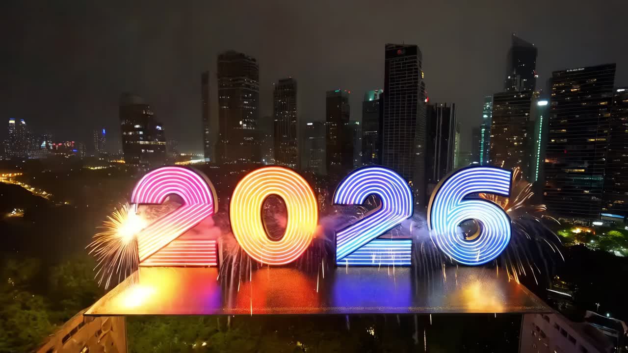 Fuochi d'Artificio di Capodanno 2026 sulla Città di Singapore