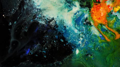 vibrant abstract painting with swirling colors and dynamic textures captured up-close