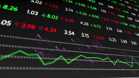 Animación-De-Estelas-De-Luz-Violeta-Y-Procesamiento-De-Datos-Financieros