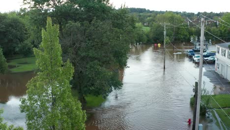 street under flood rain water