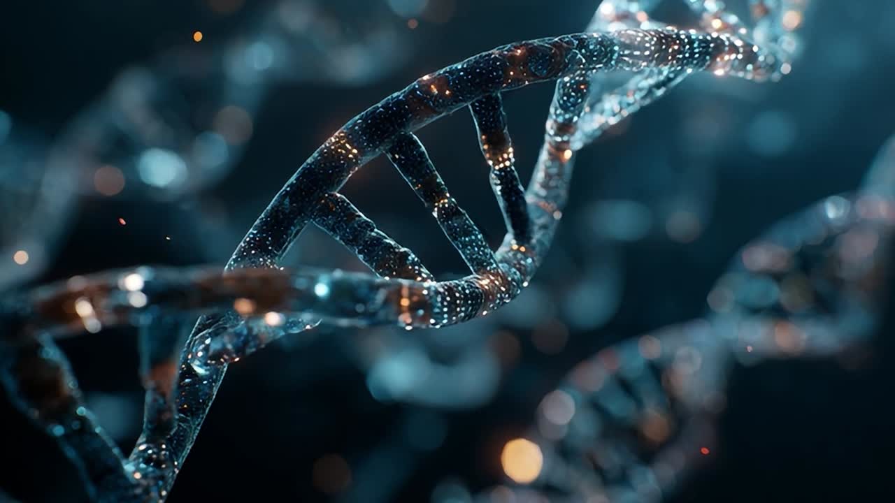 Analisi della complessa struttura di una molecola di DNA in uno studio scientifico
