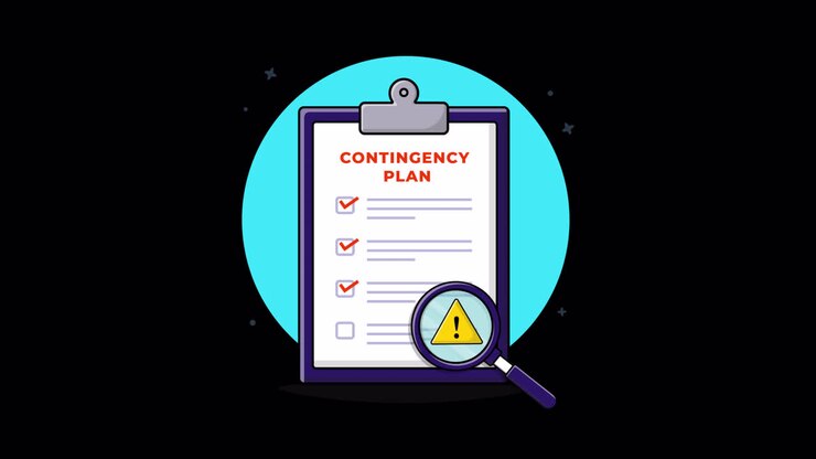 Reviewing Contingency Plan Checklist with Magnifying Glass