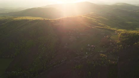 Epic-nature-mountain-landscape-in-Slovakia,-lower-Tatra-forest,-golden-hour