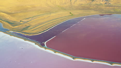 solar evaporation ponds in northeast portion of great salt lake, utah usa aerial view