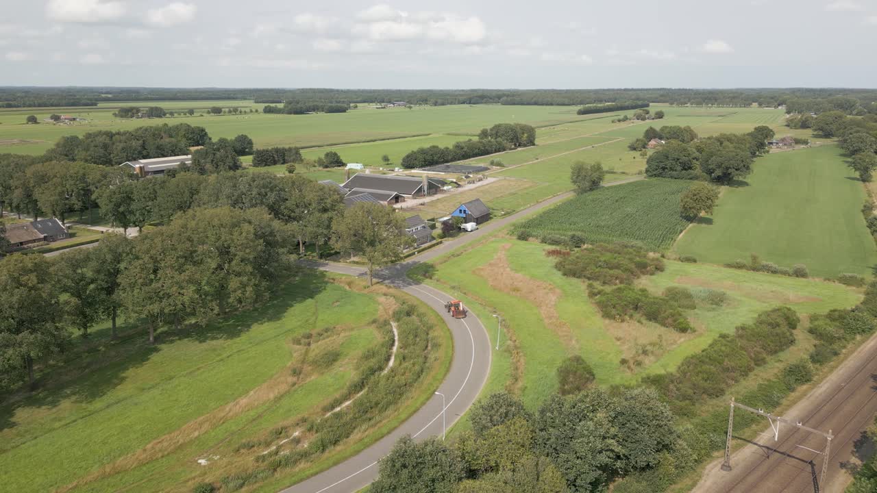Dutch Farmland Aerial View