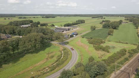 dutch farmland aerial view