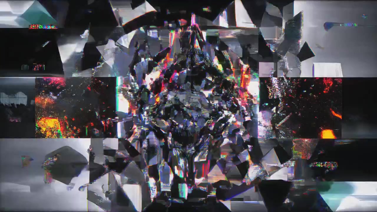 Abstract Digital Glitch Art with Geometric Distortion and Noise