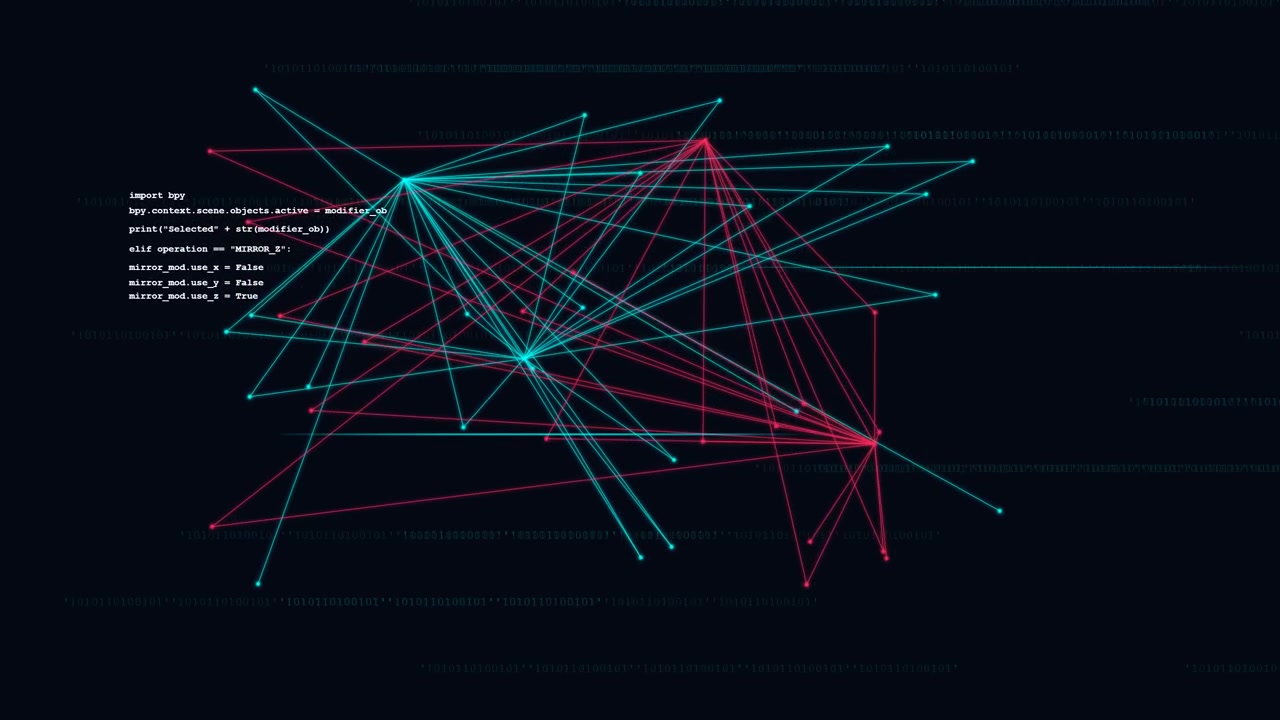 Abstrakt nätverksvisualisering med Python-kodöverlägg