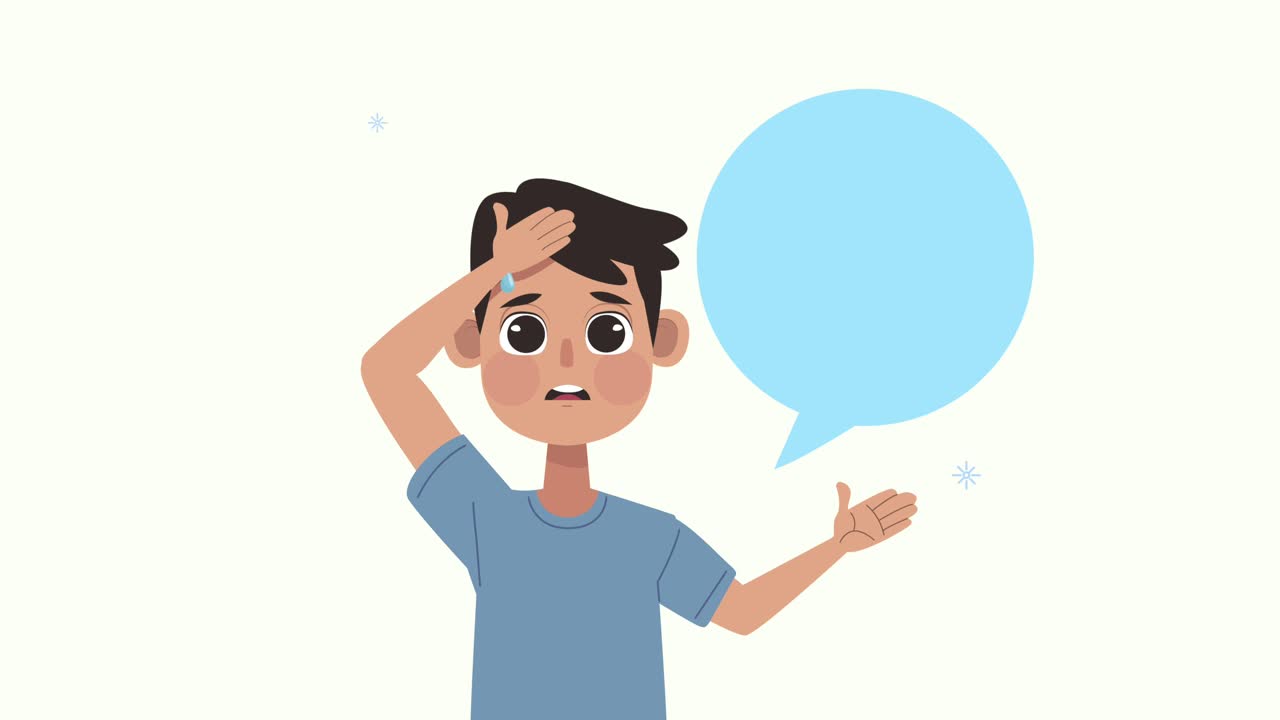 Young man speaking character animation | Premium Stock Video Footage