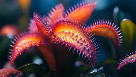 close-up of a vibrant orange-red airplant