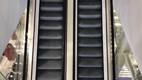 top view of a moving escalator