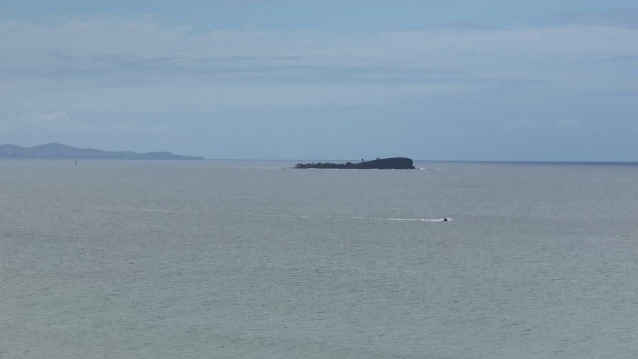 드론 텔레포토 바다 뷰 올드 우먼 섬, 무지마 섬,  ⁇ 샤인 코스트 오스트레일리아