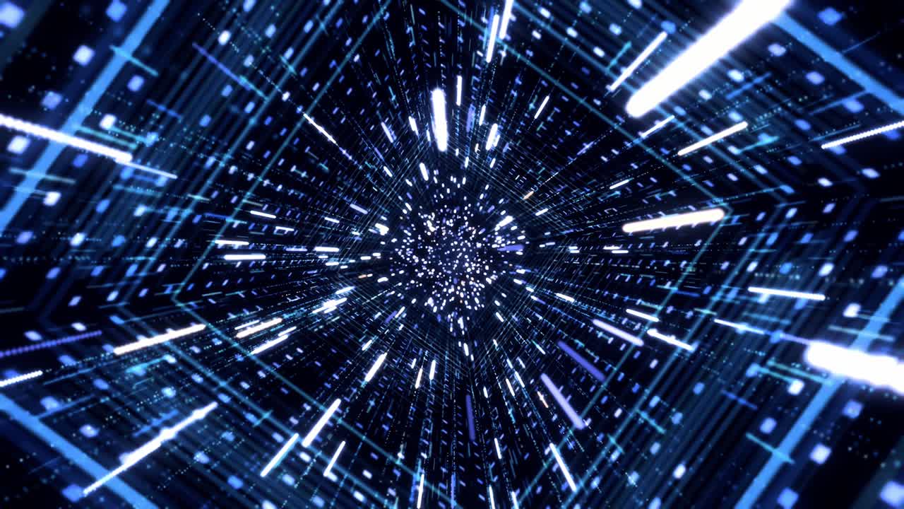 Abstract 3D Tunnel of Glowing Lights